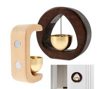 2 Pcs Magnetic Wood Chime, Retro Door Bells for Door Opening, Suction Solid Wood Wind Chimes, Shop Doors Bell, Wooden C Shape Doors Wind Chime for Home Porch and Restaurant Decoration