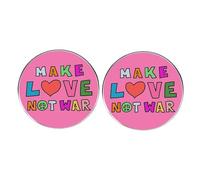 2 Pcs Make Love Not War Circular Button Pins, Stop War World Peace Lapel Pins, Men's and Women's Peace Propaganda Metal Alloy Badges