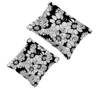 2 PCS Mandala Calming Coloring Page Pocket Cosmetic Bag, Self-Closing Shrapnel Makeup Pouch, Portable No Zipper Mini Travel Make Up Bag for Coin Lipstick Cosmetics Earphones Jewelry Organizer