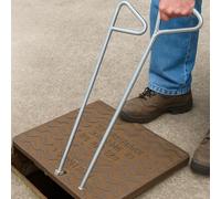 2 Pcs Manhole Cover Lifting Keys - 18 Inch Long Handle Drain Cover Lifter Tools - Heavy Duty Carbon Steel, Corrosion Resistant - Easy Manhole & Drain Access, Durable 450mm Lifting Hooks