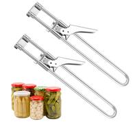 2 Pcs Manual Can Openers, Adjustable Jar Can Openers, Easy Open Stainless Steel Jar Opener, Non-Slip Kitchen Gadget Bottle Opener Gripper Tool for Seniors Women