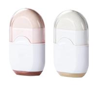 2 Pcs Manual Pencil Sharpener with Eraser & Container, Mini 2-in-1 for Kids, Adults, School, Home, Office - White