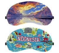 2 PCS Map of Indonesia Eye Mask for Side Sleeper, Sleeping Mask, Sleep Eye Mask, Soft Eye Shade Cover for Travel, Nap, Plane, Light Blocking