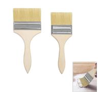 2 Pcs Masonry Paint Brushes, DIY Paint Brush, Boiled Bristle Paint Brushes, 3 Inch & 4 Inch Stain Brush Set for Fence, Wall, Deck, and Furniture Varnishing for Varnish, Paste, Gesso, Limewash