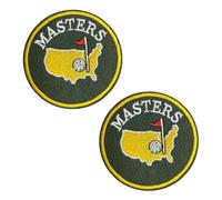 2 Pcs Masters Golf Iron on Embroidered Patch,Cute Golf Masters Morale Patch, Sports DIY Applique for Caddy Clothes Backpacks,Vests, Gym Bags, Hats, Caps,Costume,Cosplay