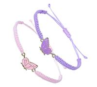 2 Pcs Matching Bracelets For Couples Friendship Bracelet Butterfly Matching Bracelets Adjustable Strand Best Friends Bracelet Handmade Charm Friendship Bracelet Jewelry Gifts For Women Couples Girls