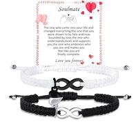 2 PCS Matching Couple Magnetic Rope Bracelet with Heart Gifts for Men Women | Couples Adjustable Bracelet Christmas Anniversary Valentines Jewelry for Him Her Boyfriend Girlfriend Lover Husband Soulmate