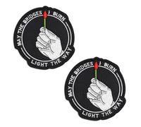 2 PCS May The Bridges I Burn Light The Way Embroidered Tactical Patch Badge Applique Hook and Loop Funny Meme Patches for Backpacks,Vest,Bags,Armband,Clothing,Jacket,Hats,Helmets