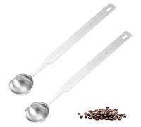 2 Pcs Measuring Spoons,5 ml Teaspoon Measuring Spoons,18 cm Stainless Steel Long Teaspoon Measure,Easy to Clean Coffee Scoop,Kitchen Gadgets for Ground Coffee,Beans,Milk Powder,Flour Seasoning