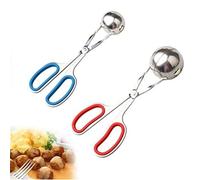 2 PCS Meat Baller, None-Stick Meatball Maker with Detachable Anti-Slip Handles, Stainless Steel Meat Baller Tongs, Cake Pop, Ice Tongs, Cookie Dough Scoop for Kitchen