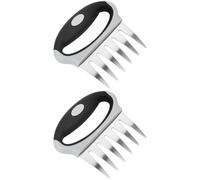 2 Pcs Meat Shredder Claws with Non-Slip Handle, Stainless Steel BBQ Shredding Tool for Pulled Pork, Chicken, and Beef, Heavy Duty Meat Claws with Cleaning Brush for Grilling, Smoker, and Kitchen Use