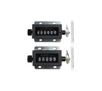 2 Pcs Mechanical Counter Set, 5 Digit and 6 Digit Manual Pull Stroke Clicker, Spring and Metal Rod, 200 Times/Min Speed, 2.24 x 1.22 x 1.77 in Plastic Housing for Punch Press