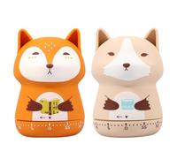 2 Pcs Mechanical Kitchen Timer Cute Animal Timer for Kids Practical Cooking Timer Portable Wind Up Timer Manual Countdown Timer for Classroom Home Study and Cooking