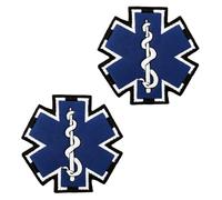 2 PCS Medic Morale Patch EMS EMT Paramedic Medical Tactical Embroidered EMT Star of Life Badge Hook and Loop Patch for Jacket Biker Pants Vests Backpacks Bags Helmets Coat Clothes Uniforms Hats