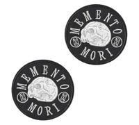 2 PCS Memento Mori Stoic Phrase of Philosophy Patches Embroidered Tactical Applique Emblem Hook and Loop Patches for Armband,Jacket,Pants,Hat,Uniforms,Coat,Biker,Backpack,Vest,Pouch,Clothes