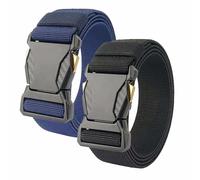 2 Pcs Men Tactical Belt Adjustable Utility Belt Everyday Carry Military Belt Paramedic Belt Nylon Tactical Belts for Men Uk Suitable for Work Outdoor Sports and Daily Leisure Use(Black Dark Blue)