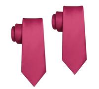 2 Pcs Men Ties, Classic Men's Solid Satin Neck Tie, Premium Pure Color Necktie, Formal Neckties for Men Wedding, Prom, Celebration, Parties, Classic Formal Business Necktie(8 cm) (Red)