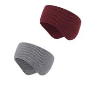 2 Pcs Men Women Ear Warmers Headbands Autumn Winter Knit Earmuffs Head Bands for Ski, Cycling, and Running (C)