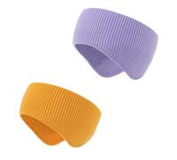 2 Pcs Men Women Ear Warmers Headbands Autumn Winter Knit Earmuffs Head Bands for Ski, Cycling, and Running (D)