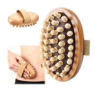 2 PCS Meridian Massage Brushes, Wood Therapy Massage Tools with Essential Oil, Handheld Meridian Brush for Belly Fat, Full Body Relaxation Cellulite Pressure Brushes for Legs, Arms, Back (Brown)