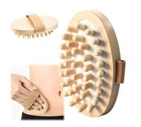 2 PCS Meridian Massage Brushes, Wood Therapy Massage Tools with Essential Oil, Handheld Meridian Brush for Belly Fat, Full Body Relaxation Cellulite Pressure Brushes for Legs, Arms, Back (Beige)