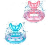 2 Pcs Mermaid Rubber Ring, Mermaid Inflatable Ring Pool Float, Swimming Float Leak-Proof Rubber Rings for Kids, Inflatable Ring Mermaid Pool Inflatables for 2-9 Kids Girl Summer Pool Party