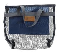 2 Pcs Mesh Beach Bag with Zipper, Large Capacity Travel Toiletry Bag | Lightweight Navy Mesh Fabric, Quick Drying Design, for Wet Towels, Lockers, Travel and Women