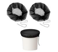 2 Pcs Mesh Cover for Rain Barrels Black, 95cm Adjustable Rain Barrel Net Cover Keeps Mosquitos and Debris Out, Water Butt Net Anti Leaves Falling for Home Outdoor Garden Water Catchment Bucket