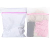 2 Pcs Mesh Laundry Wash Bag, Mesh Laundry Bag for Washing Machine, Delicates Wash Bag with Zips Reusable Washing Machine Wash Bag for Clothes, Socks, Underwear, Bra, 30x40cm