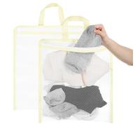 2 Pcs Mesh Washing Bags for Laundry Hanging Laundry Bag Small Mesh Bag for Washing Machine Socks Wash Bags for Clothes Delicates Lingerie Socks with Zipper, 12.99 X 11.42in