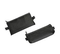 2 Pcs Mesh Zipper Pouch Pencil Case Storage Pouch Transparent Mesh Organizer Cosmetic Toiletry Bag Station Pouch for Office, School Black Durability and Fashion