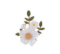 2 Pcs Metal Brooch Lapel Pins Elegant Brooch Pins For Women Exquisite Pearl Flower Shirt Collar Tip Pins For Cothing Decoration, Party