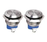 2 Pcs Metal Buttons Momentary Momentary Switch Metal Push Switch Push Button Doorbell Boat Car