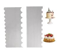 2 Pcs Metal Cake Scraper, 8.7 Inch Stainless Steel Icing Scraper, Cake Edge Smoother, Double Sided Buttercream Smoother, Pastry Cutter Tool for Mousse Butter Cream Cakes Decorating