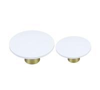 2 Pcs Metal Cake Stands Set White Cupcake Holder Round Dessert Table Display Stand Modern Cake Holder for Wedding Birthday Anniversary Party
