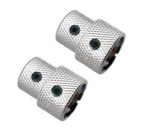 2 Pcs Metal Guitar Tone Volume Knob Potentiometer Knob Cap Double Layer Knob Button For Guitar Parts Guitar Instrument Accessories (Color : Silver)