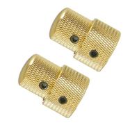 2 Pcs Metal Guitar Tone Volume Knob Potentiometer Knob Cap Double Layer Knob Button For Guitar Parts Guitar Instrument Accessories (Color : Gold)