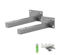 2 Pcs Metal Industrial Shelf Bracket,Hidden Thicken Stainless Steel Shelf Brackets Brace Support,Triangle Floating Shelves,Decorative Wall Shelving,with Screws,Silver (200mm/7.87in)