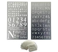 2 Pcs Metal Planner Stencil Journal Stencil, Rustproof Engraving Stencils with 36 Pcs Letter Stencils and Numbers for Journaling, Bookmarks, Rulers, Planners, Scrapbooks