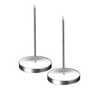2 Pcs Metal Receipt Spikes, Silver Paper Memo Holder, Straight Rod Bill Spike with Round Base, Safe & Durable, Ideal for Restaurant, Kitchen, Hotel, Office