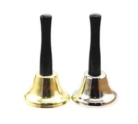 2 Pcs Metal Tea Bells - Classic Hand-Held Service Bells for Restaurants, Weddings, Christmas, and Schools - Durable and Clear Sound for Call and Reception Use