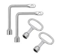 2 PCS Metal Triangle Key, Universal Meter Box Key with 2 PCS Wrench, Suitable for Utility Access, Gas, Electric Boxes, Elevator Doors, Fireplaces, Water Tanks, Meter Cabinets, Control Cabinets