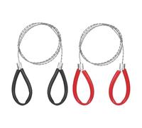 2 Pcs Metal Wire Saw Stainless Steel Cable Saw 27.56 Inch Hand Pocket String Emergency Survival Rope Cutting Tools PVC Cutting Tool for Wood Camping Hiking Hunting - Red & Black Hand Tools