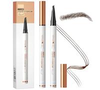 2 Pcs Microblading Eyebrow Pen, 2026 Upgraded 3D Waterproof 4-Tip Eye Brow Pencil with Brow Gel Effect, Natural Fine Stroke Long-Lasting Stay All Day Magic Brow Pencil for Women (Dark Brown)