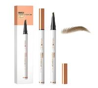 2 Pcs Microblading Eyebrow Pencil, 2025 Upgraded 3D Waterproof 4-Tip Eyebrow Pen, Natural Makeup Long-Lasting Fine Stroke Magic Brow Pencil for Women Stay on All Day (Light Brown*2)