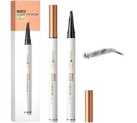 2 Pcs Microblading Eyebrow Pencil, 3D Waterproof 4-Tip Eyebrow Pen, Eyebrow Dye, Brow Pen, Natural Makeup Long-Lasting Fine Stroke Magic Brow Pencil for Women Girls Stay on All Day (Black)