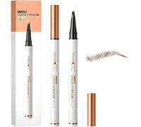 2 Pcs Microblading Eyebrow Pencil, 3D Waterproof 4-Tip Eyebrow Pen, Eyebrow Dye, Brow Pen, Natural Makeup Long-Lasting Fine Stroke Magic Brow Pencil for Women Girls Stay on All Day (Dark Coffee)