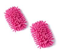 2 Pcs Microfiber Shag Whiteboard Eraser Shag Washable Dry Eraser Board for Chalk, Classroom Teacher Supplies, Home and Office (Pink)