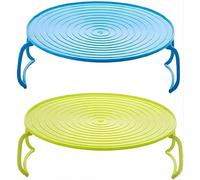 2 PCS Microwave Folding Tray Steaming Rack Microwave Plate Stacker for Heating Food, Baking Oven Tray for Bacon Frozen Snacks Cooking Supplies (2Pack)