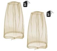 2 Pcs Midge Nets for Head, Mosquito Head Net Face Mesh with Storage Bag, Fine Mesh Insect Netting Cover for Outdoor, Hiking, Camping, Climbing, Walking(Yellow)